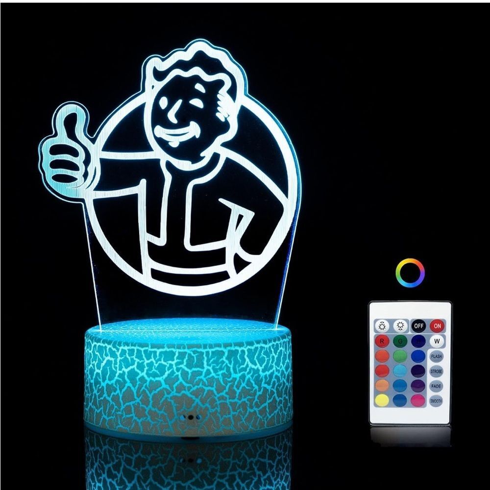 3D Cool Night Light Led Table Lamp with Remote Color Changing